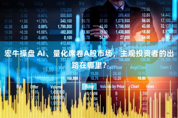 宏牛操盘 AI、量化席卷A股市场，主观投资者的出路在哪里？